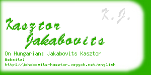 kasztor jakabovits business card
